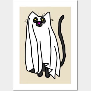 Boo Sheet Halloween Cat Posters and Art